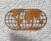 World Map Art -Huge Wood Globe Wall Hanging - Office Art - Library