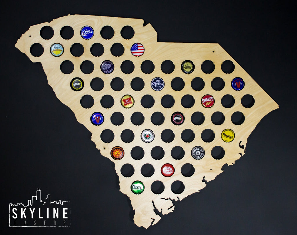 South Carolina State Beer Cap Map