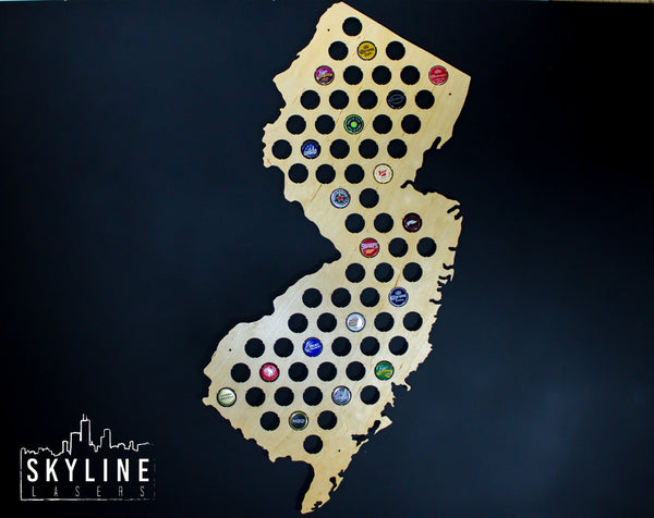 New Jersey State Beer Cap Map