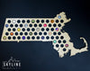 Massachusetts State Beer Cap Map