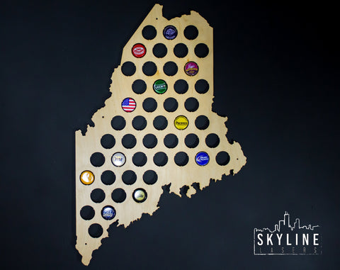 Maine State Beer Cap Map