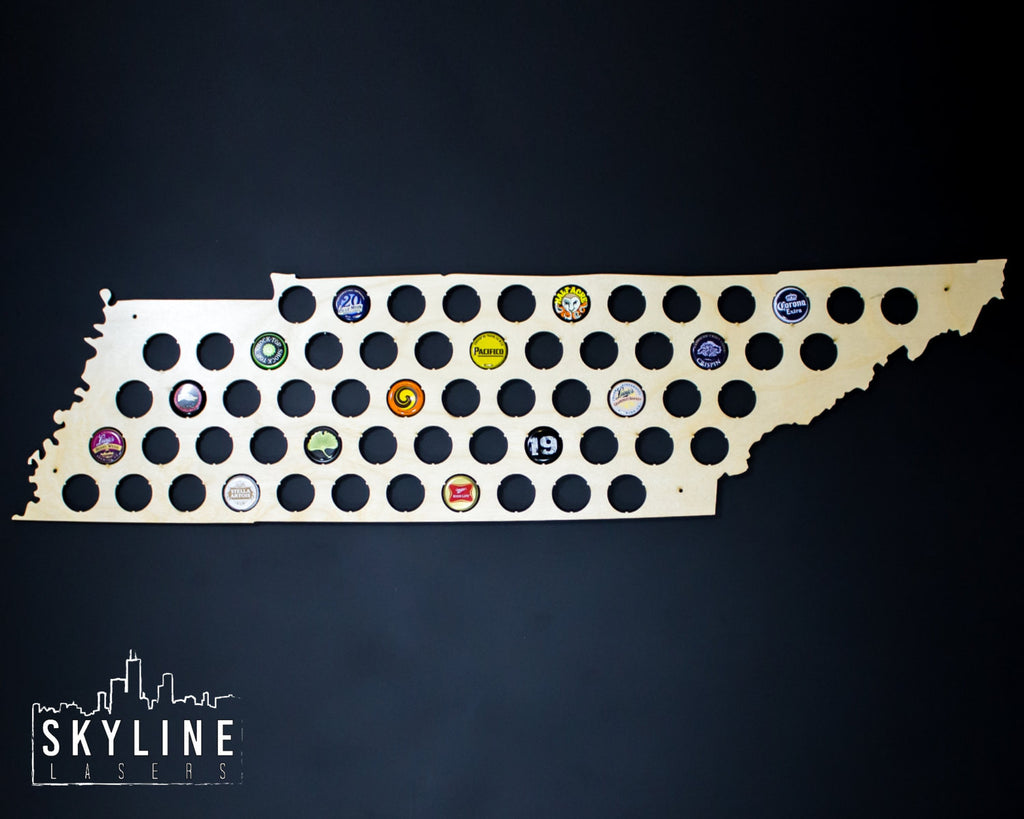 Tennessee State Beer Cap Map