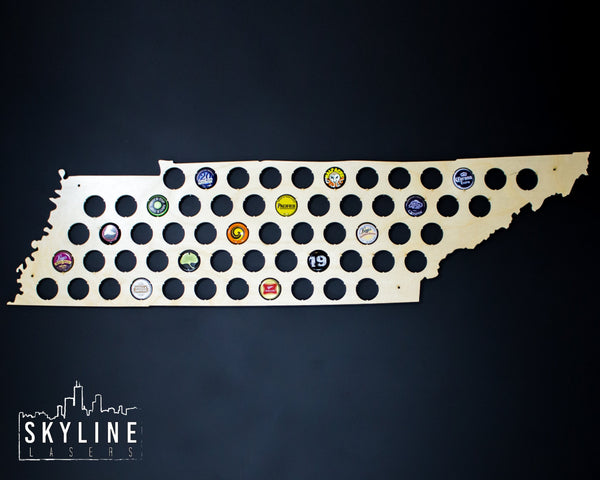 Tennessee State Beer Cap Map