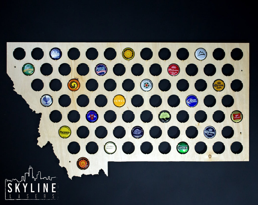 Montana State Beer Cap Map