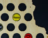close up of beer cap in map