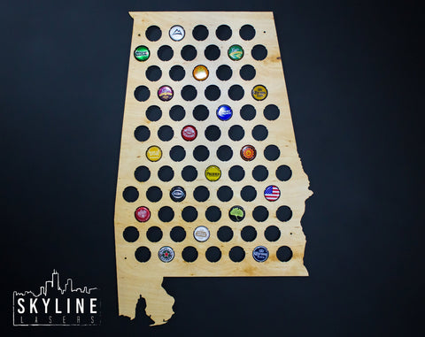 Alabama beer cap map