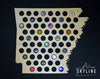 Arkansas State Beer Cap Map