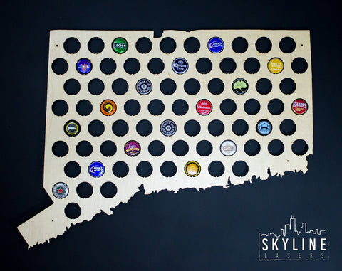 Connecticut State Beer Cap Map