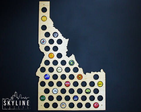 Idaho State Beer Cap Map