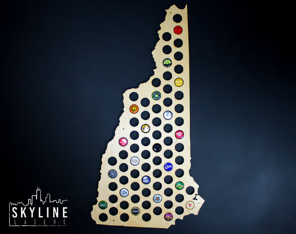 New Hampshire State Beer Cap Map