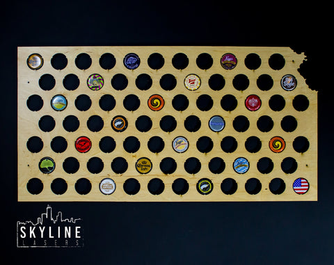 Kansas State Beer Cap Map