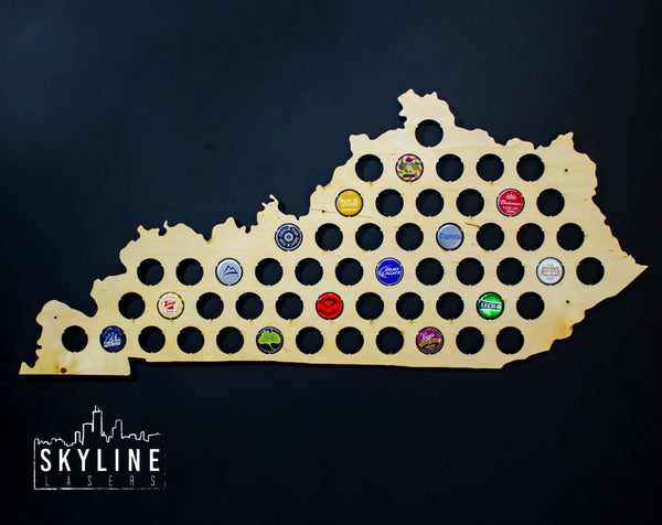 Kentucky State Beer Cap Map