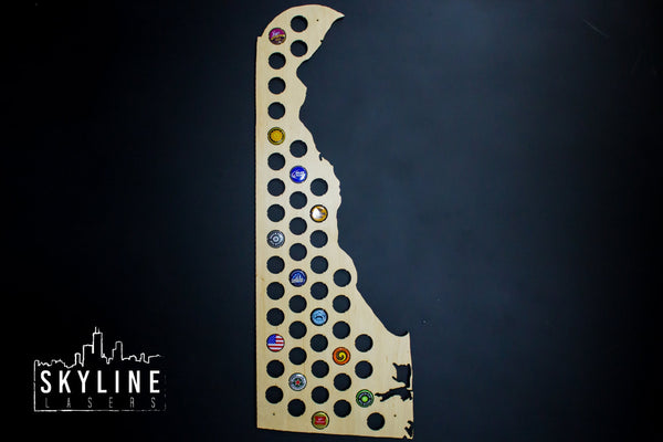Delaware State Beer Cap Map