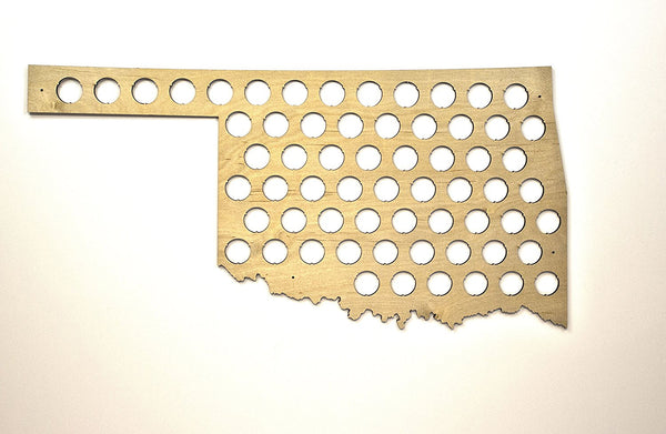 Oklahoma State Beer Cap Map